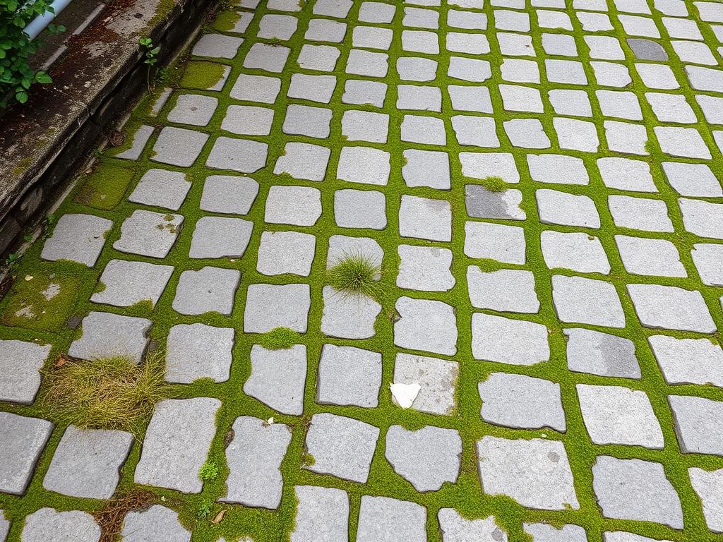 Pflastersteine Uster vor der Hochdruckreinigung